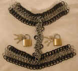 Shackles shown opened with optional brass locks