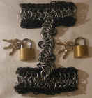 Shackles shown closed with optional brass locks